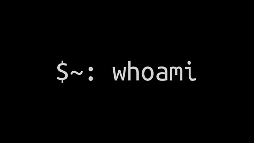 screen cap of a command line interface with the command "whoami"